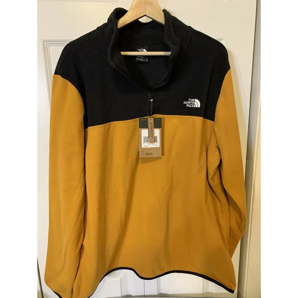 The North Face Fleece Pullover Sweater Jacket Men’s Sz‎ XL Gold Black